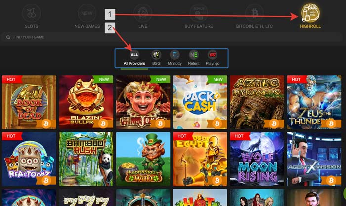 how to choose high stakes games? Slots and games with high roll stakes